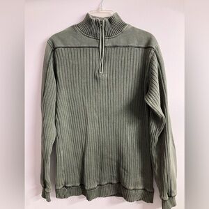 Xtreme Gear Men’s Pullover Knit 1/4 Zipper Top/Sweater, M, Faded Olive Green